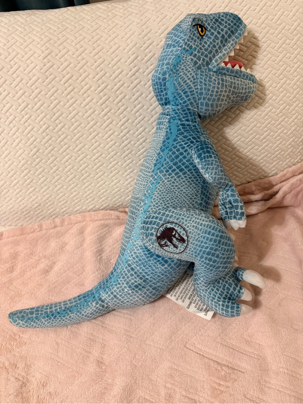 NEW Jurassic World Blue velociraptor Dinosaur a plush Cuddle Pillow 18”